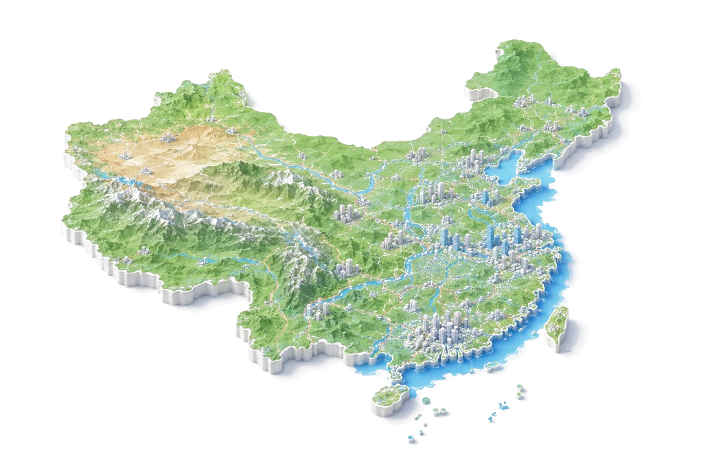 中国 3D 地形监测地图